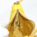 PRADA Accessory Pouch Nylon Yellow Silver Auth 127600V-20