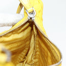 PRADA Accessory Pouch Nylon Yellow Silver Auth 127600V-21