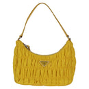 PRADA Accessory Pouch Nylon Yellow Silver Auth 127600V-13