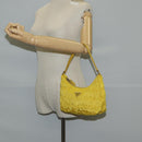 PRADA Accessory Pouch Nylon Yellow Silver Auth 127600V-22