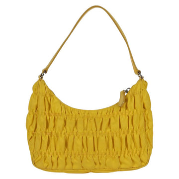 PRADA Accessory Pouch Nylon Yellow Silver Auth 127600V - 0