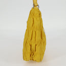 PRADA Accessory Pouch Nylon Yellow Silver Auth 127600V-4