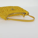 PRADA Accessory Pouch Nylon Yellow Silver Auth 127600V-7