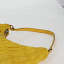 PRADA Accessory Pouch Nylon Yellow Silver Auth 127600V-8