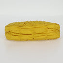 PRADA Accessory Pouch Nylon Yellow Silver Auth 127600V-5