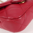 CHANEL Matelasse Chain Shoulder Bag Lamb Skin Pink Gold CC Auth 127614SM-11