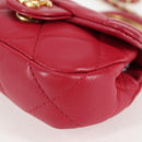 CHANEL Matelasse Chain Shoulder Bag Lamb Skin Pink Gold CC Auth 127614SM-12