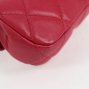 CHANEL Matelasse Chain Shoulder Bag Lamb Skin Pink Gold CC Auth 127614SM-13