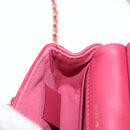 CHANEL Matelasse Chain Shoulder Bag Lamb Skin Pink Gold CC Auth 127614SM-21