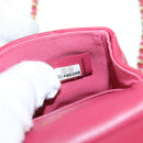 CHANEL Matelasse Chain Shoulder Bag Lamb Skin Pink Gold CC Auth 127614SM-22
