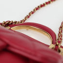 CHANEL Matelasse Chain Shoulder Bag Lamb Skin Pink Gold CC Auth 127614SM-8