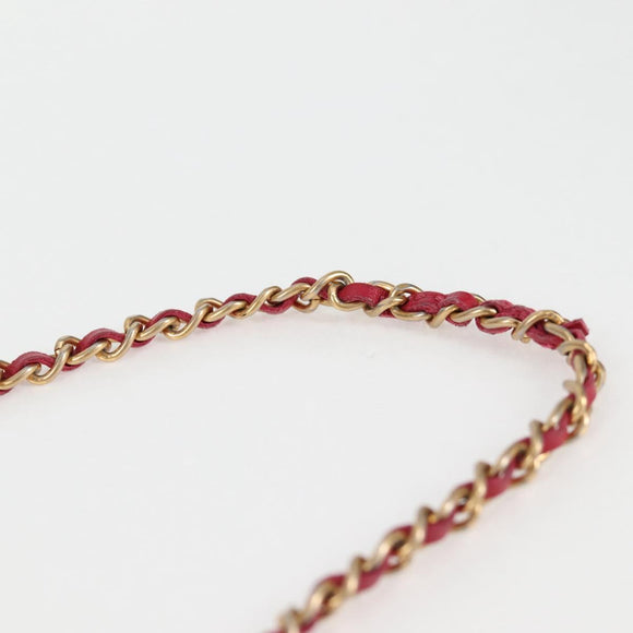 CHANEL Matelasse Chain Shoulder Bag Lamb Skin Pink Gold CC Auth 127614SM