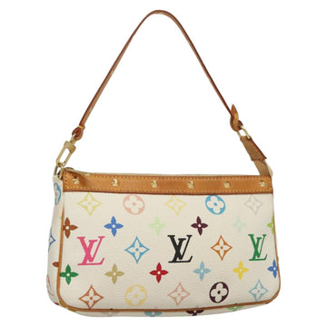 LOUIS VUITTON Multicolor Pochette Accessoires Pouch White M92649 LV Auth 127635V