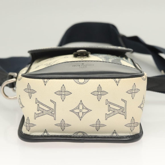 LOUIS VUITTON Monogram Savanna Messenger BB Shoulder Bag Navy M54247 Auth 127639