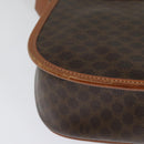 CELINE Macadam Canvas Shoulder Bag PVC Brown Gold Auth 127643-9