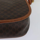 CELINE Macadam Canvas Shoulder Bag PVC Brown Gold Auth 127643-16