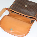 CELINE Macadam Canvas Shoulder Bag PVC Brown Gold Auth 127643-10