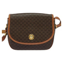 CELINE Macadam Canvas Shoulder Bag PVC Brown Gold Auth 127643-13