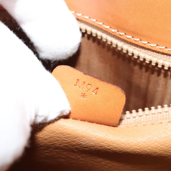 CELINE Macadam Canvas Shoulder Bag PVC Brown Gold Auth 127643