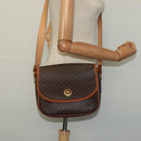 CELINE Macadam Canvas Shoulder Bag PVC Brown Gold Auth 127643-21