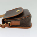 CELINE Macadam Canvas Shoulder Bag PVC Brown Gold Auth 127643-3