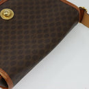 CELINE Macadam Canvas Shoulder Bag PVC Brown Gold Auth 127643-6