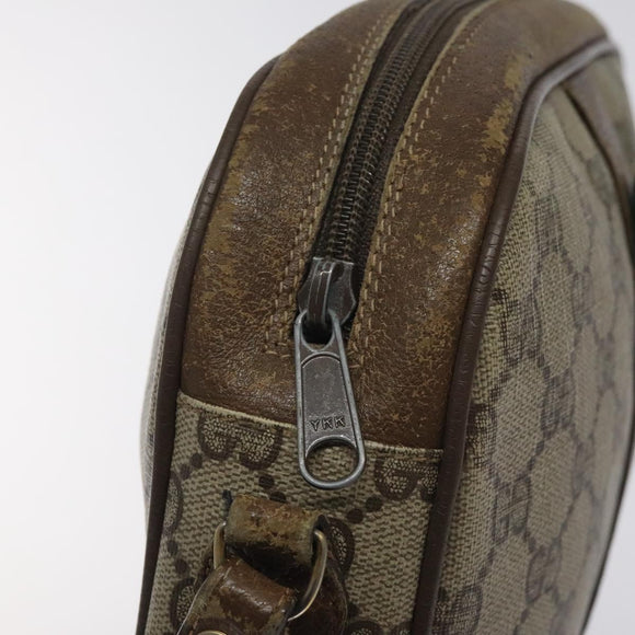 GUCCI GG Supreme Web Sherry Line Bag PVC Beige Brown 89 01 034 Auth 127646