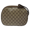GUCCI GG Supreme Web Sherry Line Bag PVC Beige Brown 89 01 034 Auth 127646-2
