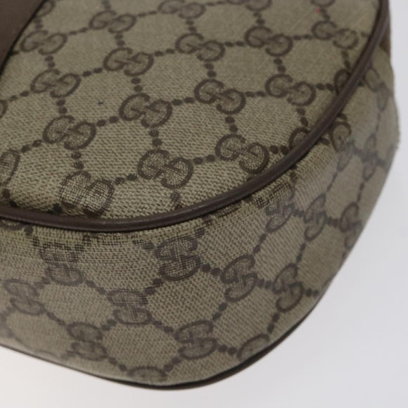 GUCCI GG Supreme Web Sherry Line Bag PVC Beige Brown 89 01 034 Auth 127646