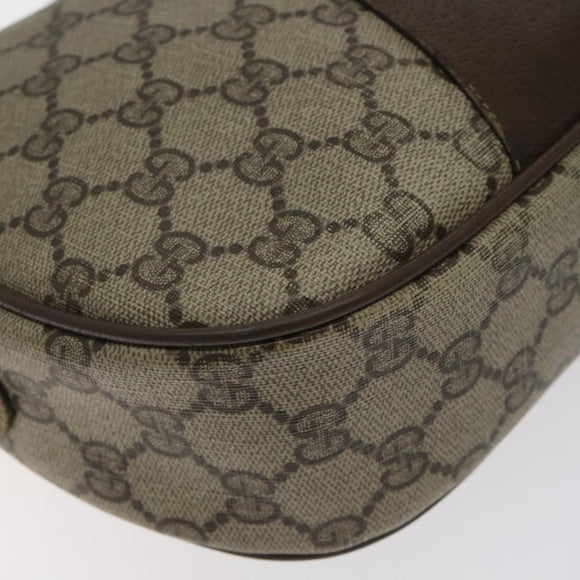 GUCCI GG Supreme Web Sherry Line Bag PVC Beige Brown 89 01 034 Auth 127646