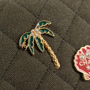 CHANEL Matelasse Chain Shoulder Bag Canvas Green Gold CC Auth 127648M-19