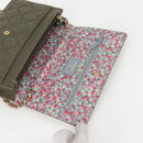 CHANEL Matelasse Chain Shoulder Bag Canvas Green Gold CC Auth 127648M-9