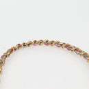 CHANEL Matelasse Chain Shoulder Bag Canvas Green Gold CC Auth 127648M-14