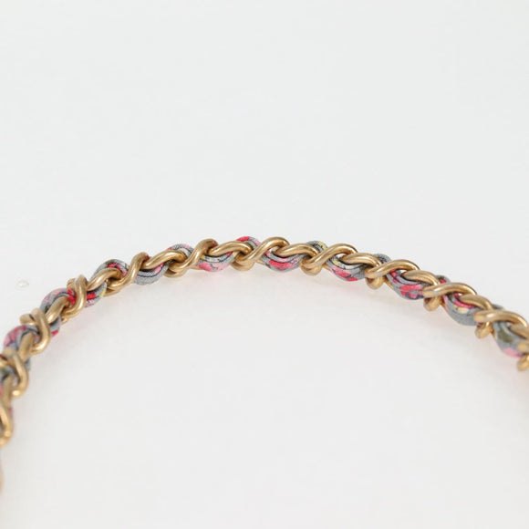 CHANEL Matelasse Chain Shoulder Bag Canvas Green Gold CC Auth 127648M