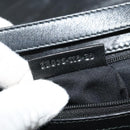 BVLGARI Shoulder Bag Leather Black Gold Auth 127655-21