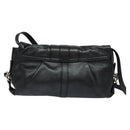 BVLGARI Shoulder Bag Leather Black Gold Auth 127655-3