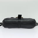 BVLGARI Shoulder Bag Leather Black Gold Auth 127655-9