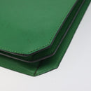 CELINE Hand Bag Leather Green Gold Auth 127658A-9