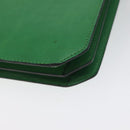 CELINE Hand Bag Leather Green Gold Auth 127658A-15