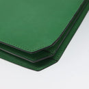 CELINE Hand Bag Leather Green Gold Auth 127658A-16