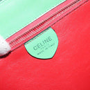 CELINE Hand Bag Leather Green Gold Auth 127658A-18