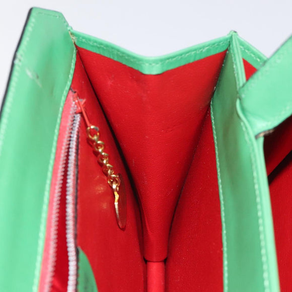 CELINE Handtasche Leder Grün Gold Original 127658A