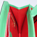 CELINE Hand Bag Leather Green Gold Auth 127658A-19