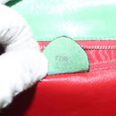 CELINE Hand Bag Leather Green Gold Auth 127658A-12