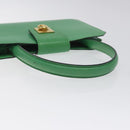 CELINE Hand Bag Leather Green Gold Auth 127658A-7