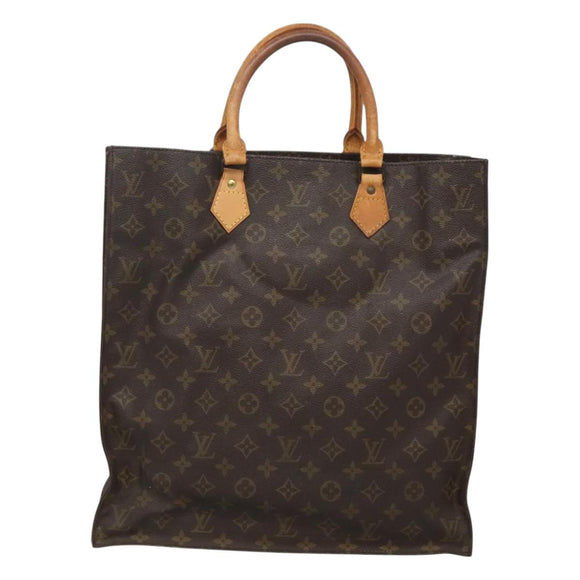 LOUIS VUITTON Monogram Sac Plat Hand Bag M51140 LV Auth 127666
