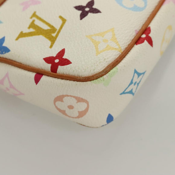 LOUIS VUITTON Multicolor Pochette Accessoires Pouch White M92649 LV Auth 127669V