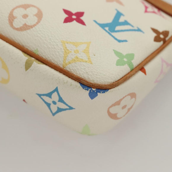 LOUIS VUITTON Multicolor Pochette Accessoires Pouch White M92649 LV Auth 127669V