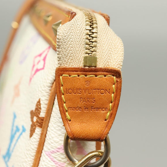 LOUIS VUITTON Multicolor Pochette Accessoires Pouch White M92649 LV Auth 127669V