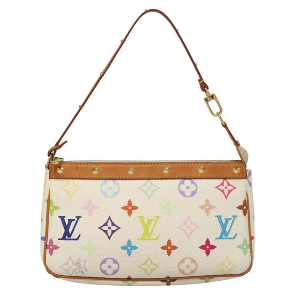 LOUIS VUITTON Multicolor Pochette Accessoires Pouch White M92649 LV Auth 127669V